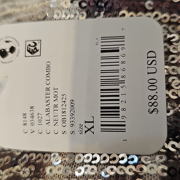 NWT Free People Gold Rush Long Sleeve Lustrous Sequin Top XL - Picture 14 of 14